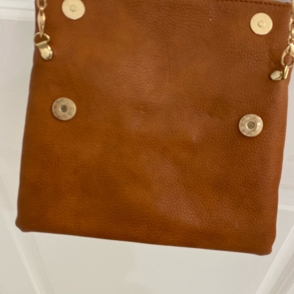 Brown leather cross body purse